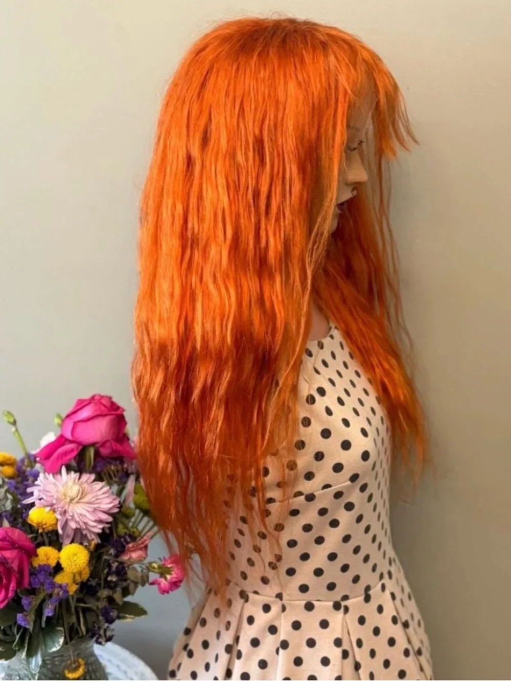 100% Brazilian human hair Daily wear WIG! 21' 360 Lace, Orange Ginger